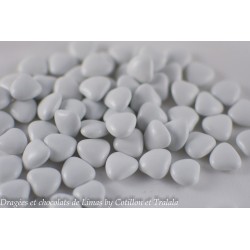 Dragées MINI COEUR Blanc Brillant 1KG