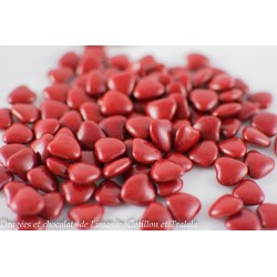 Dragées MINI COEUR Bordeaux Brillant 1KG