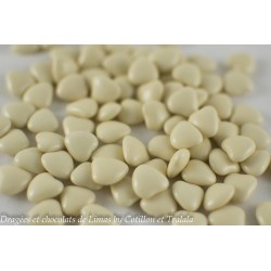 Dragées MINI COEUR Ecru Brillant 1KG