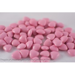 Dragées MINI COEUR Rose Nacré Brillant 1KG