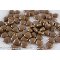 Dragées MINI COEUR marron taupe 1KG