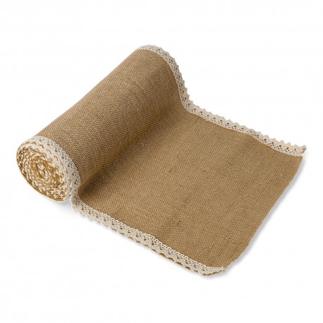 Chemin de Table jute et dentelle