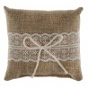 Coussin d'alliances jute et dentelle