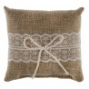 Coussin d'alliances jute et dentelle