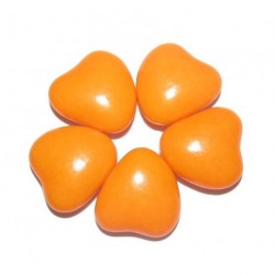 Dragées MINI COEUR Orange Brillant 1KG