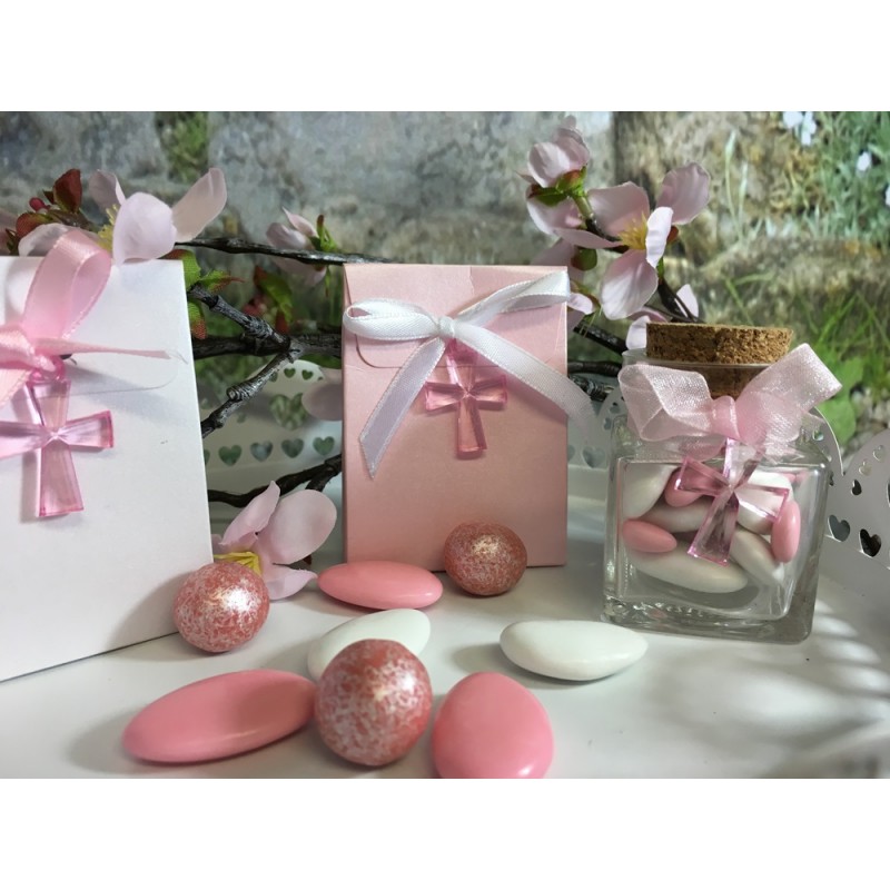 Boîtes à Dragées Cœur Avec Ruban Rose – Lot De 100 – Mariage, Baptême