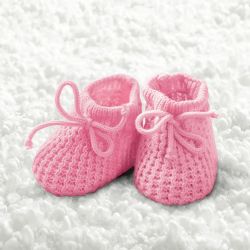 Serviettes de table chaussons bébé rose