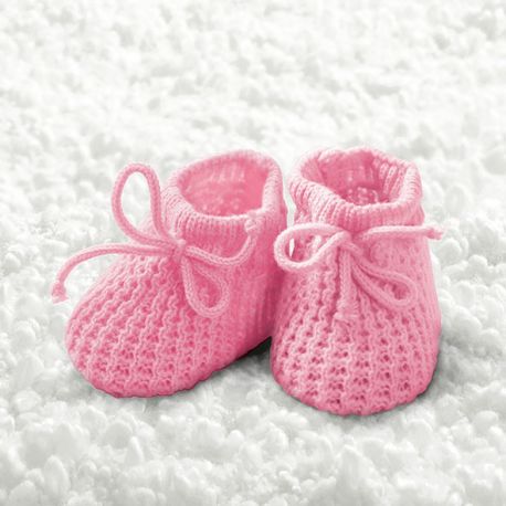 Serviettes de table chaussons bébé rose