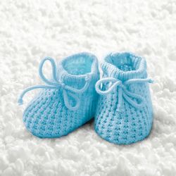 Serviette de table chaussons bébé Bleu