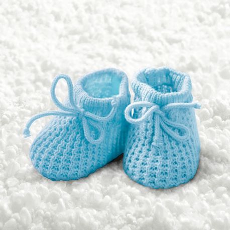 Serviette De Table Chaussons Bebe Bleu Dragees Chocolats De Limas