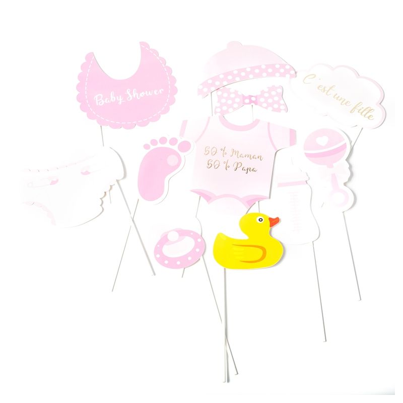 Kit Photobooth Bebe Rose Dragees Chocolats De Limas