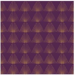 Serviette Art déco metallisée PRUNE