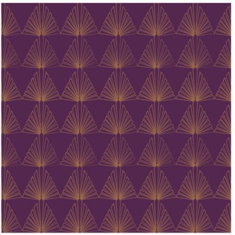 Serviette Art déco metallisée PRUNE