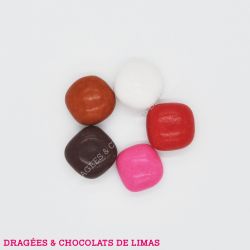 Dragée chocolat 45% ovale blanc vernis - Pécou - Geslot n°1 Confiserie Vrac