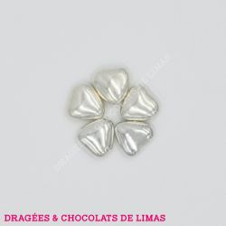 Dragées MINI COEUR Chocolat Argent 1KG