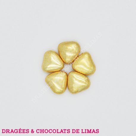 Dragées MINI COEUR Chocolat Or 1KG