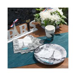 CHEMIN DE TABLE INTISSE BLEU CANARD