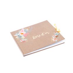 Livre d'Or FOLK - Fleurs aquarelle