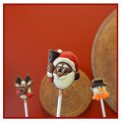Sucette Père Noël  bonnet Rouge 15grs - chocolat au lait