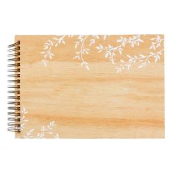 Livre d'Or EN BOIS motif feuillage