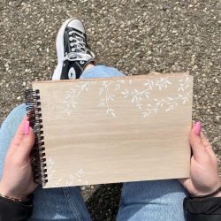 Livre d'Or EN BOIS motif feuillage