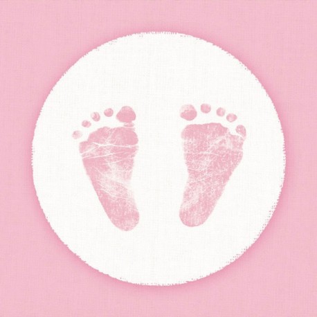 Serviettes de Table Pieds Bébé Rose 33x33cm