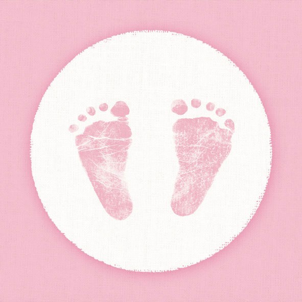 Serviettes De Table Pieds Bebe Rose 33x33cm Dragees Chocolats De Limas