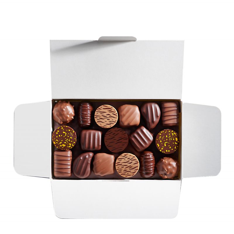 Boîte de chocolats de noël - Papillotes au chocolat au lait (praliné  noisette) x 10