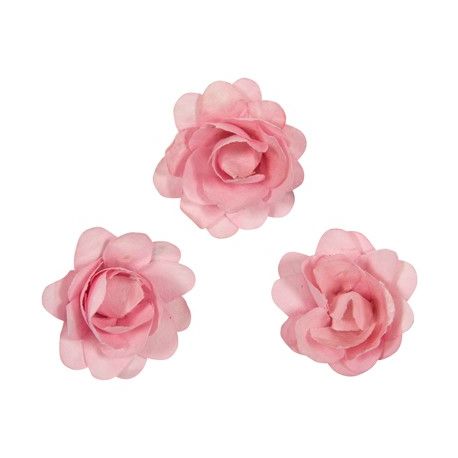 Fleurs en papiers Rose x12