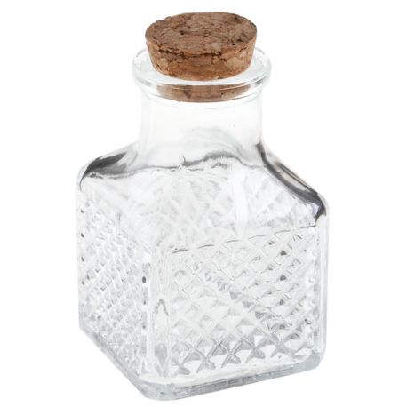 Pot carré vintage transparent