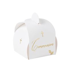 x10 Contenants communion Croix Or