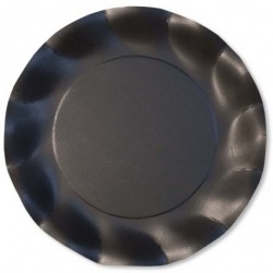 Assiettes Carton Noir Opaque 21cm (x10)