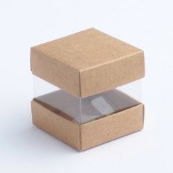Boite dragées cube Kraft x10