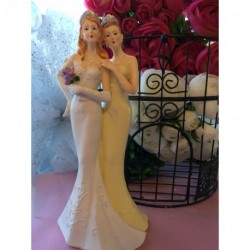 Sujet Gâteau Mariage Couple Femmes Robe Longue