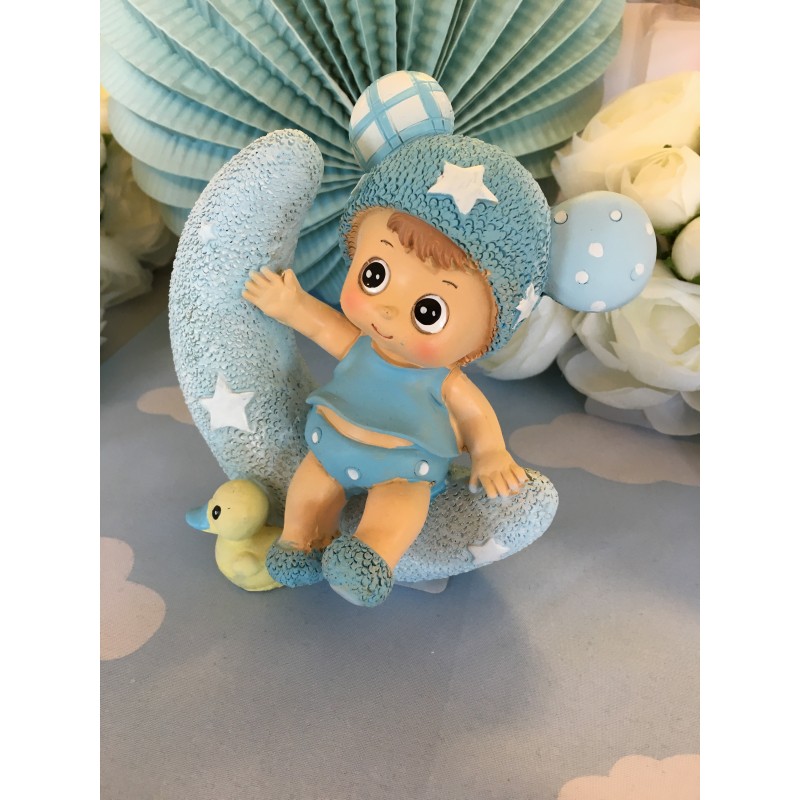 Sujet Bapteme Garcon Bebe Sur Lune Bleu Dragees Chocolats De Limas Sujet Bapteme Garcon Bebe Sur Lune Bleu Dragees Chocolats De Limas