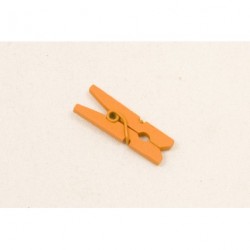 Mini Pince à Linge en Bois Orange(x10)