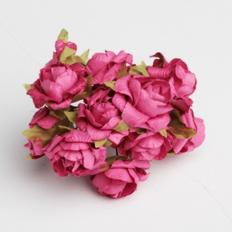Roses sur Tige Fushia (x12)
