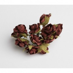 Roses sur Tige Marron Chocolat (x12)