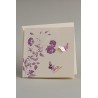 FAIRE PART et ENVELOPPE PAPILLON Mauve et Ivoire (x10)