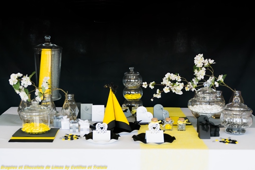 Mariage Jaune Gris Noir par Dragées et Chocolats de Limas