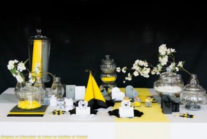 Dragées pour Mariage Jaune Gris Noir